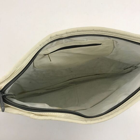 Vintage Asymmetrical White Leather/Snakeskin Bag - Picture 3 of 3